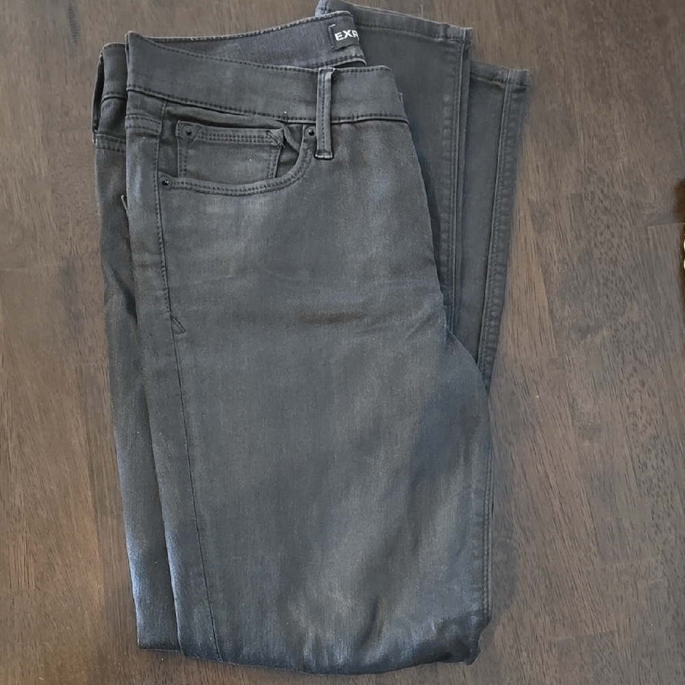 Express Shimmery Black Denim Jeans. Stretchy. SIZE 6